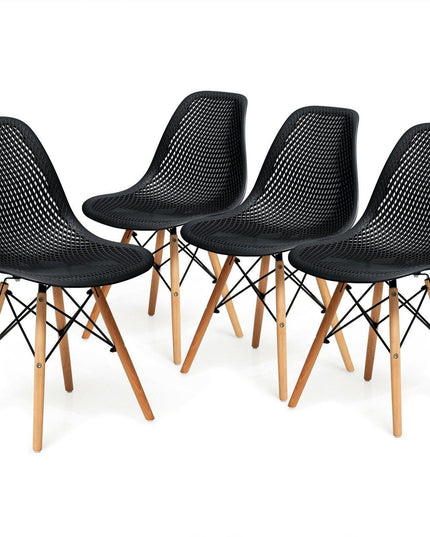 Giantex Set of 2 or 4 Modern Dining Chairs, Shell PP Lounge Side Chairs w/ Mesh Design - Giantexus