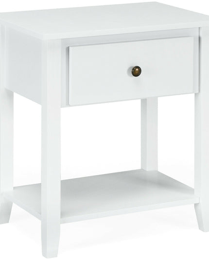 Giantex Nightstand W/Drawer and Shelf, Stable Frame Storage Cabinet
