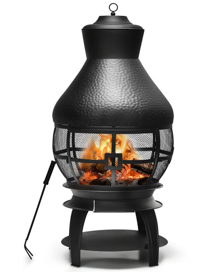 Wood Burning Chiminea, Heavy Duty Fireplace Wooden Chiminea Fire Pit