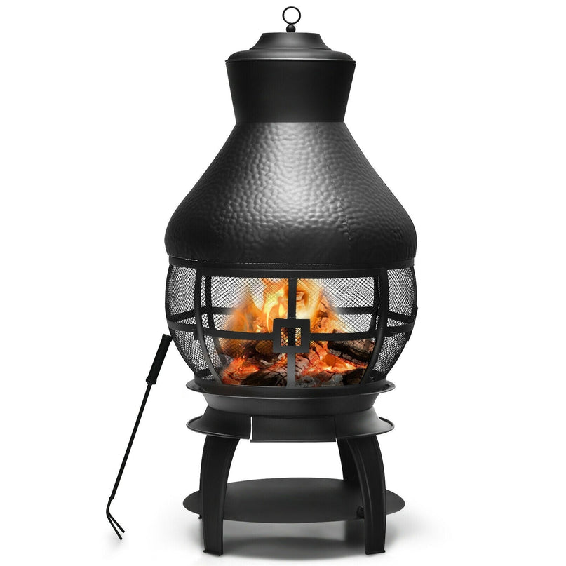 Wood Burning Chiminea, Heavy Duty Fireplace Wooden Chiminea Fire Pit