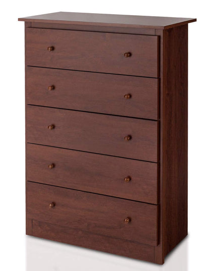 Giantex 5 Drawer Chest, Storage Dresser, Wooden Clothes Organizer