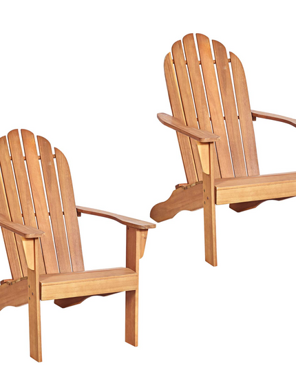 Giantex Adirondack Chair Outdoor Wooden W/Ergonomic Design Acacia Chair for Yard