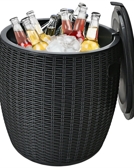 Giantex 12 Gallon Ice Cooler, Wicker Round Ice Chest