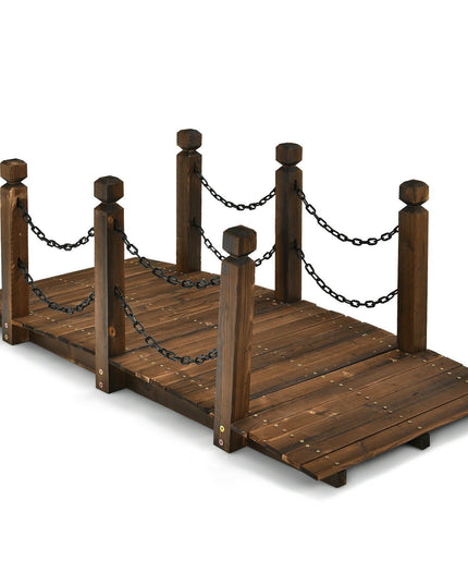 Giantex 5 ft Wooden Garden Bridge