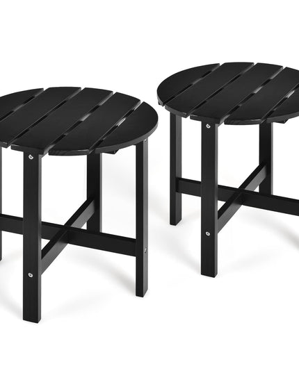 Patio Side Table 18" Outdoor Bistro Table with Stable Cruciform Structure