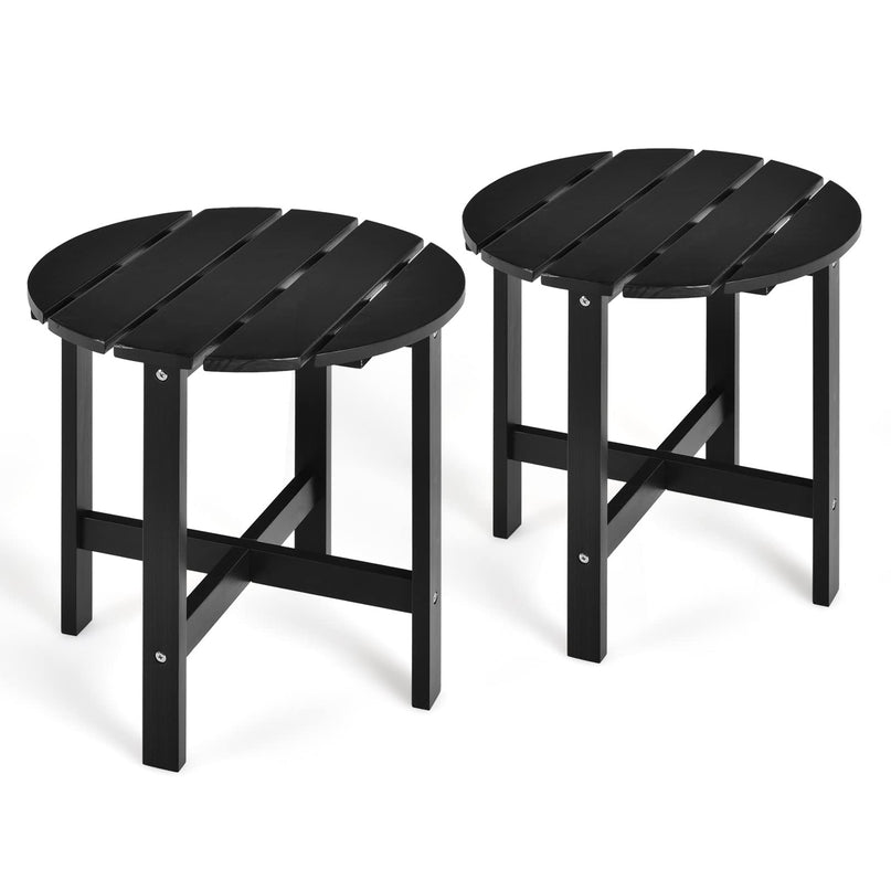 Patio Side Table 18" Outdoor Bistro Table with Stable Cruciform Structure