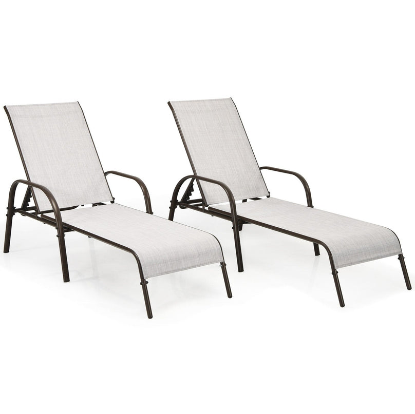 Giantex Adjustable Patio Chaise Lounge, Outdoor Folding Lounge Recliner Chairs