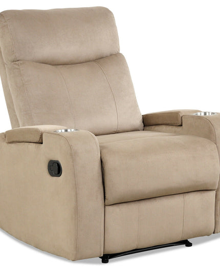 Recliner Chair with Cup Holders, Fabric Reclining Chair Manual Recliner Chair