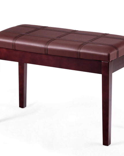 Giantex Wooden Duet Piano Bench with Padded Cushion and Music Storage