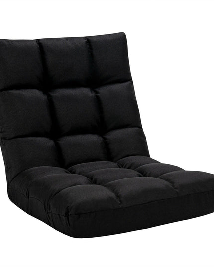 Adjustable Floor Gaming Sofa Chair 14-Position Cushioned Folding - Giantexus