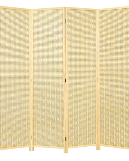 Giantex 4 Panel 6 Ft Tall Bamboo Room Divider, Folding Privacy Screen, Natural - Giantexus