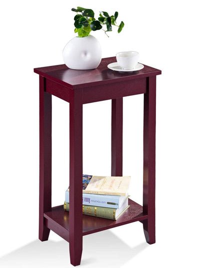 Giantex Narrow Telephone Table with Shelf and Legs for Small Spaces, Espresso