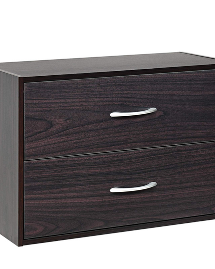 Giantex Dressers Stackable 2 Drawer Horiztonal Organizer W/Handles Dresser Tower, White