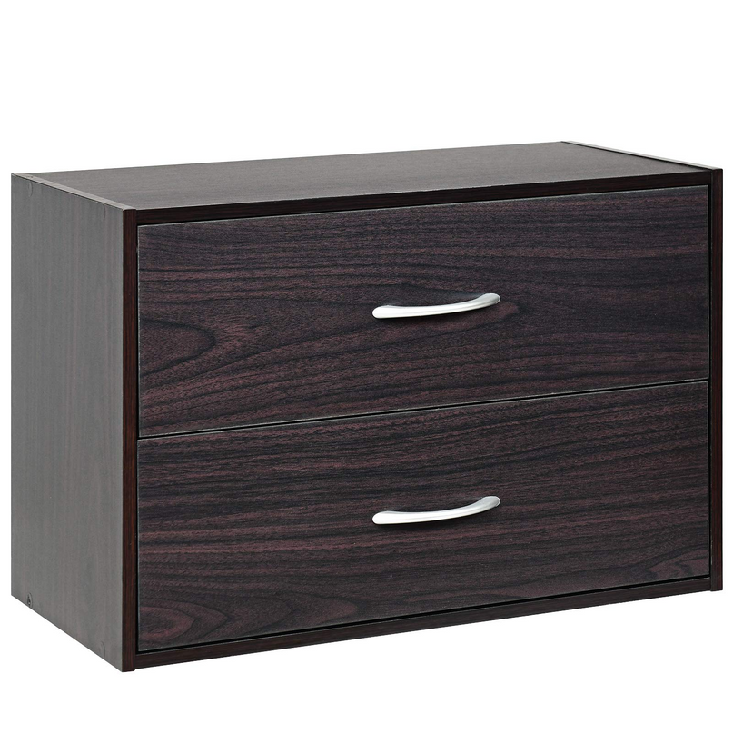 Giantex Dressers Stackable 2 Drawer Horiztonal Organizer W/Handles Dresser Tower, White