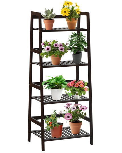4-Tier Ladder Shelf Plant Stand | Bamboo Flower Pots Holder