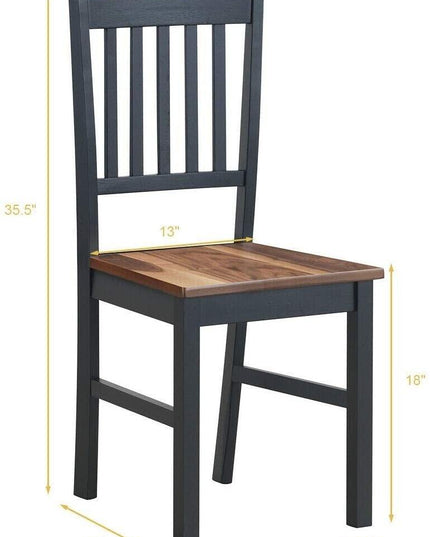 Giantex Set of 4 Wood Dining Chairs, Whitesburg Dining Room Side Chair w/ Wide Seat,Black - Giantexus