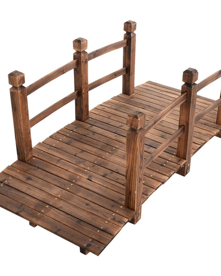 Giantex 5 Ft Wooden Garden Bridge, Stained Wood/Natural Wood  Garden Bridge