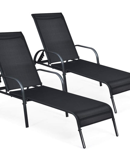 Giantex 2 Pcs Outdoor Chaise Lounge Chair