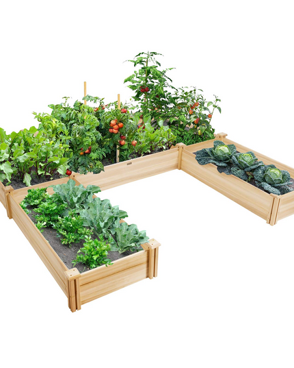 U-Shaped Raised Garden Bed (92.5" L x 95" W x 11" H)