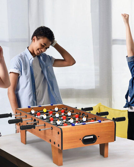 Giantex Foosball Table, 27in Mini Football Table Game w/ 2 Footballs, Score Keepers (Natural) - Giantexus