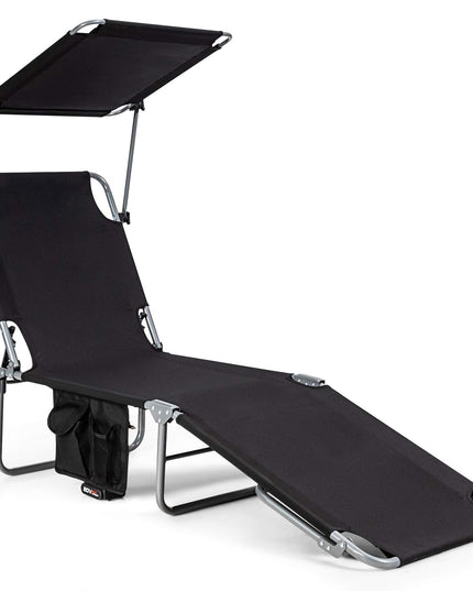 Giantex Lounge Chaise Chair Position and Shade Adjustable W/Canopy and Storage Pocket