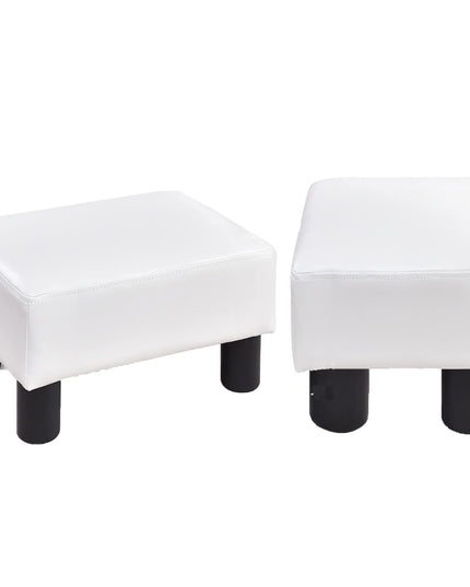 Giantex 16" Small Footstool PU Leather Ottoman Footrest Modern