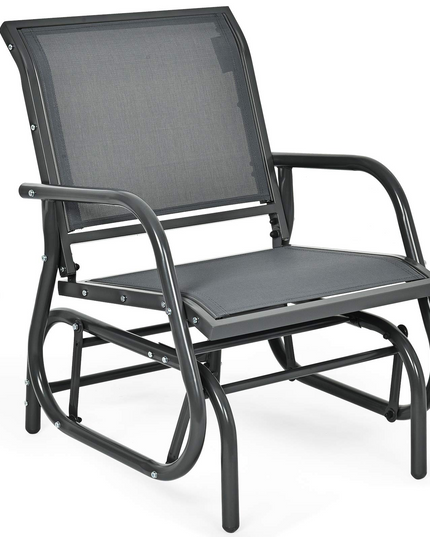 Swing Glider Chair W/Study Metal Frame Comfortable Patio Chair