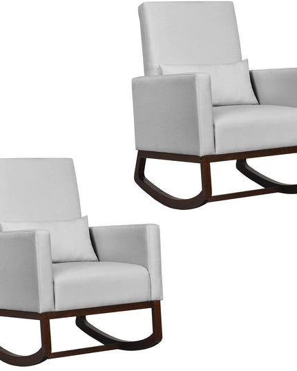 Giantex Upholstered Rocking Chair, Modern High Back Armchair