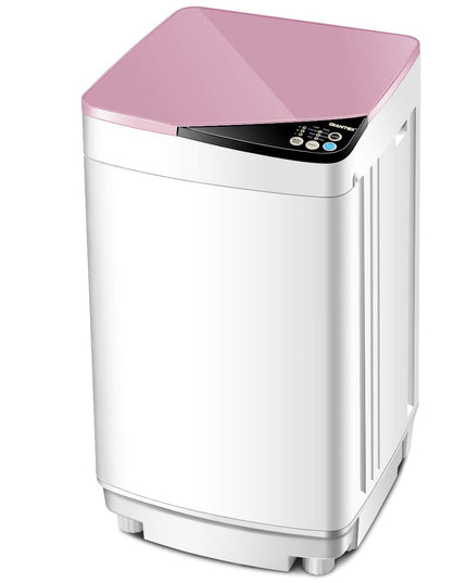 7.7 lbs Compact Full-Automatic Laundry Washing Machine (Pink)