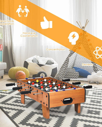 Giantex Foosball Table, 27in Mini Football Table Game w/ 2 Footballs, Score Keepers (Natural) - Giantexus