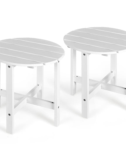 Patio Side Table 18" Outdoor Bistro Table with Stable Cruciform Structure