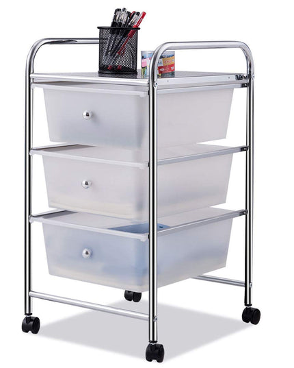 Giantex Rolling Cart with Drawers, Craft Organizer with Wheels, 3 Drawer Storage Container Bins