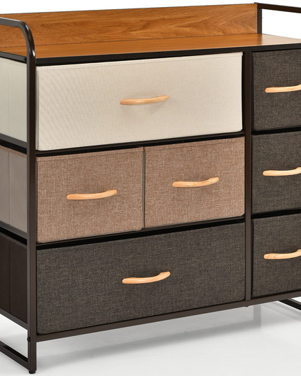 Giantex 7 Drawer Dresser Storage Tower with Fold-able Fabric Drawers