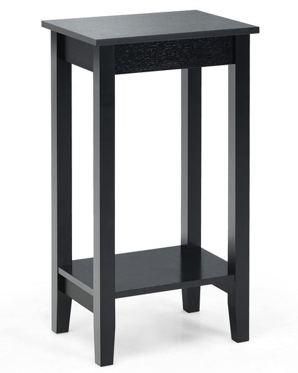 Giantex 2-Tier End Table Tall Nightstand, Simple Design Sofa Bedside Table