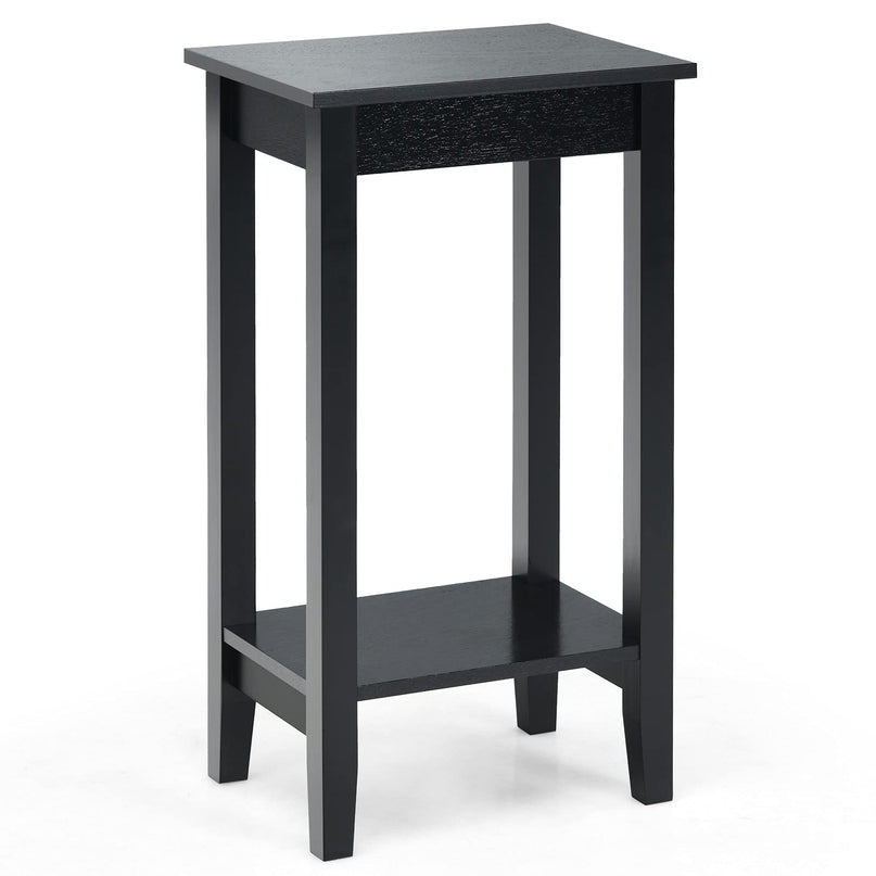 Giantex 2-Tier End Table Tall Nightstand, Simple Design Sofa Bedside Table