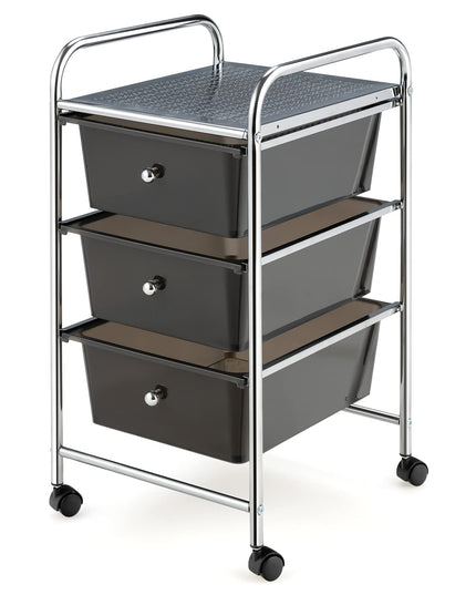Giantex Rolling Cart with Drawers, Craft Organizer with Wheels, 3 Drawer Storage Container Bins