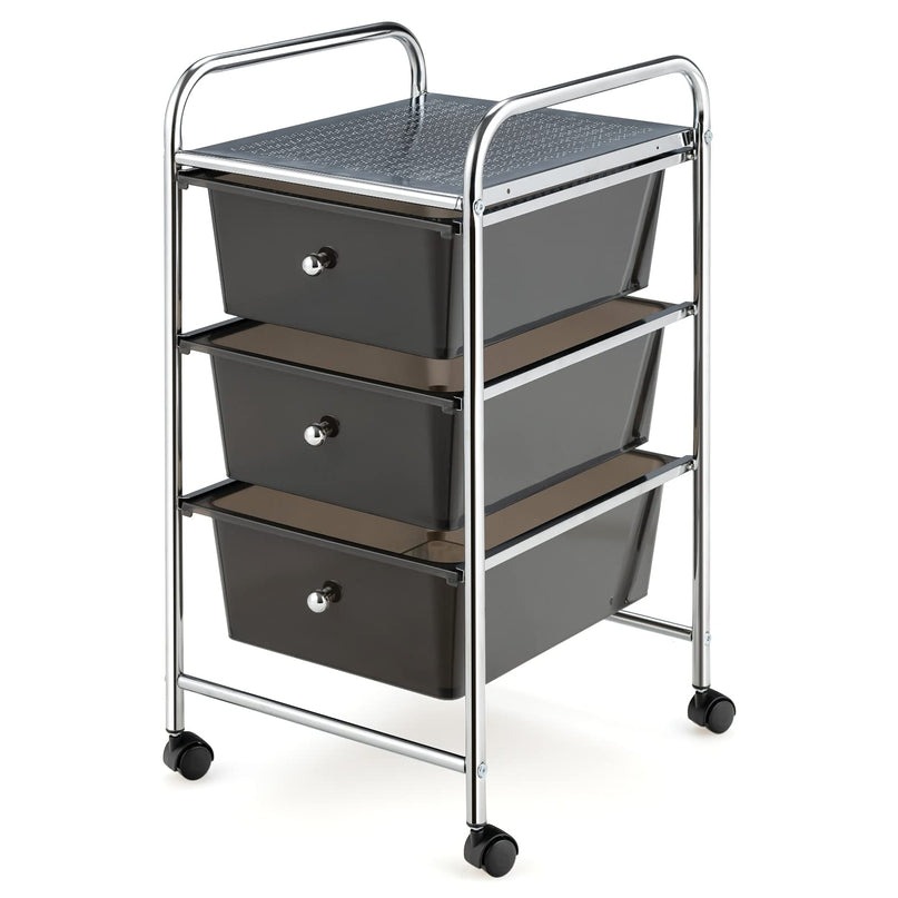 Giantex Rolling Cart with Drawers, Craft Organizer with Wheels, 3 Drawer Storage Container Bins