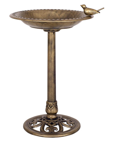 Giantex 28 Inch Height Pedestal Bird Bath Feeder Freestanding Antique Outdoor Garden Yard Patio Decor