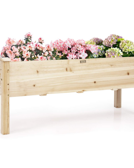 Wood Planter Box with Legs, 47.5"L x 17"W x 20"H