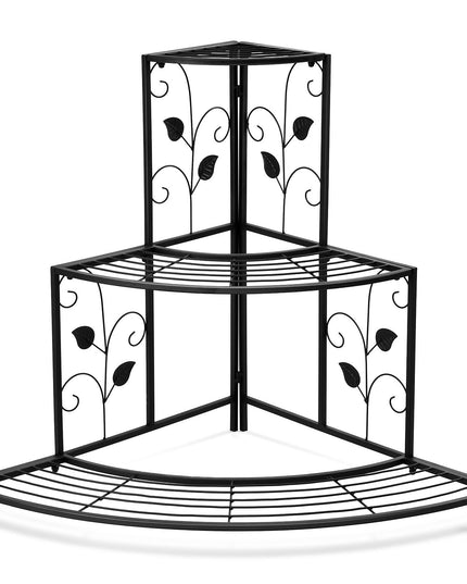 3 Tiers Corner Shelf Metal Plant Stand - Giantex