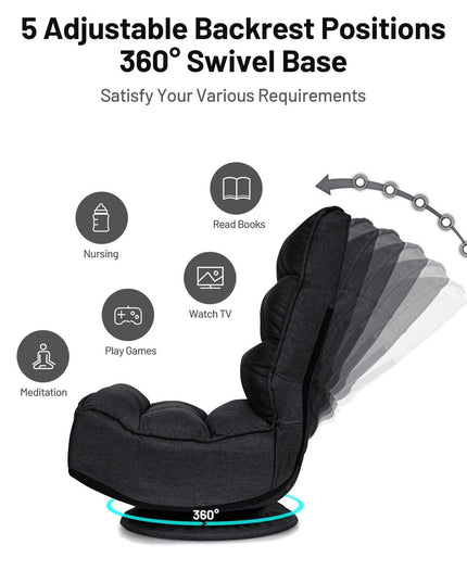 360 Degree Swivel Floor Chair, Lazy Sofa Lounge Chair - Giantexus