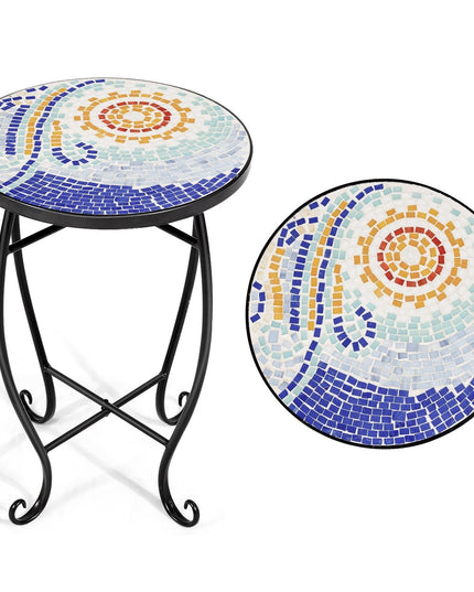 Outdoor Side Table, Mosaic Patio Table