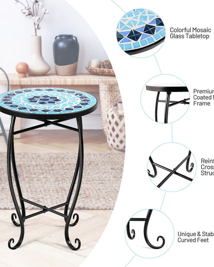 Outdoor Side Table, Mosaic Patio Table