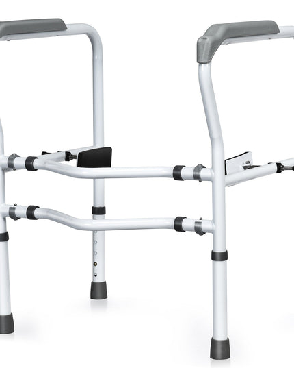 Toilet Safety Rail Free Standing Safety Assist Frame W/ 360 degree Rotatable Clip