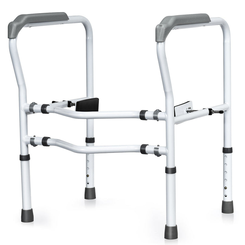 Toilet Safety Rail Free Standing Safety Assist Frame W/ 360 degree Rotatable Clip