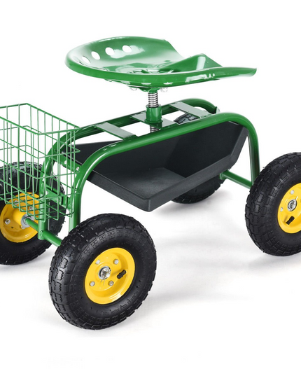 Giantex Garden Cart Rolling Tray Gardening Planting with Work Seat