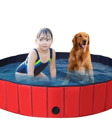 Giantex Foldable Pet Swimming Pool Dog Bath Pool with Anti-Slip Bottom