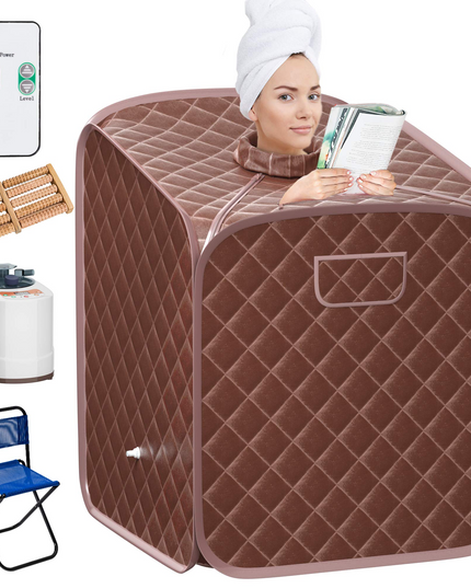 Giantex Portable Steam Sauna Spa 2L Folding Private Sauna Tent W/Chair Foot