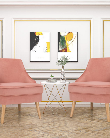 Giantex Mid Century Single Sofa Chair w/Rubber Wood Legs