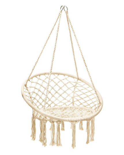 Hanging Hammock Chair, Macrame Hanging Chair 330 Pounds Capacity